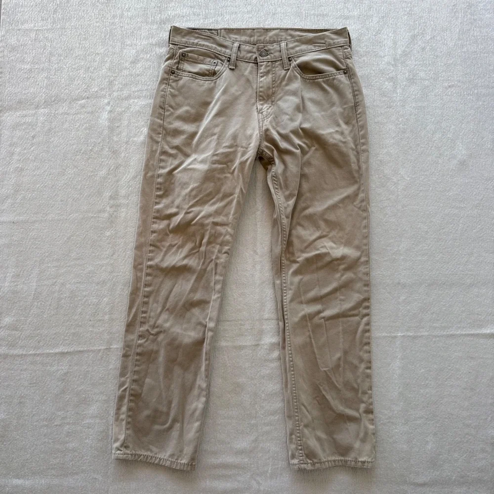 Levi's 514 Straight Fit Pants Mens 32x30 Khaki Tan Stretch Cotton Twill 5 Pocket